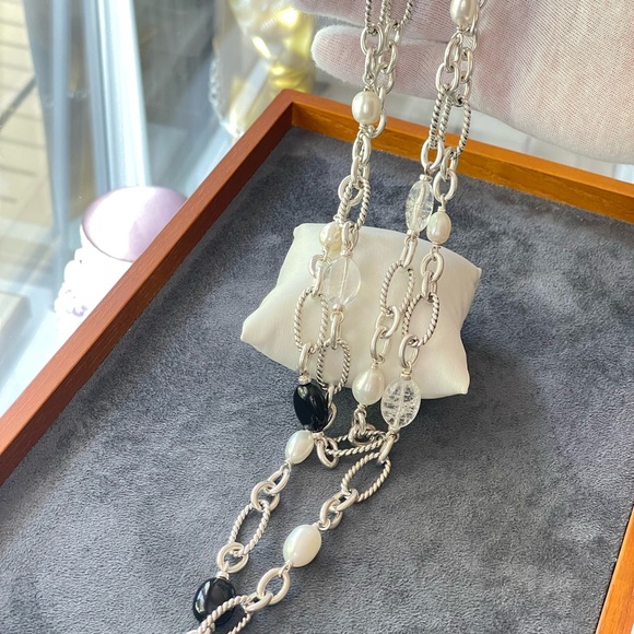 David Yurman Large Oval Link Bijoux Necklace with Gemstones 40" - Picture 9 of 10